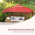 '-Outsunny 10' x 12' Double-Tier Gazebo Cover, Patio Gazebo Canopy Replacement with Drainage Holes, Wine Red - Outdoor Style Company