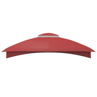 '-Outsunny 10' x 12' Double-Tier Gazebo Cover, Patio Gazebo Canopy Replacement with Drainage Holes, Wine Red - Outdoor Style Company