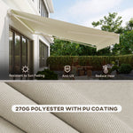 '-Outsunny 10' x 12' Electric Awning, Retractable Awning, UV Protection Sun Shade Shelter with Remote Controller & Manual Crank Handle for Deck, Cream - Outdoor Style Company