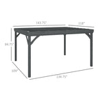 '-Outsunny 10' x 12' Outdoor Wood Pergola Gazebo Grape Trellis with Stable Structure and Concrete Anchors, Gray - Outdoor Style Company