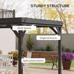 '-Outsunny 10' x 12' Outdoor Wood Pergola Gazebo Grape Trellis with Stable Structure and Concrete Anchors, Gray - Outdoor Style Company