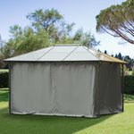 '-Outsunny 10' x 12' Universal Gazebo Sidewall Set with 4 Panels, Hooks/C-Rings Included for Pergolas & Cabanas, Grey - Outdoor Style Company