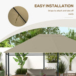 '-Outsunny 10' x 13' Gazebo Replacement Canopy Cover, Gazebo Roof Replacement (TOP COVER ONLY), Khaki - Outdoor Style Company