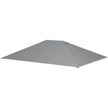 '-Outsunny 10' x 13' Gazebo Replacement Canopy Cover, Gazebo Roof Replacement (TOP COVER ONLY), Light Gray - Outdoor Style Company