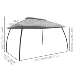 '-Outsunny 10' x 13' Patio Gazebo, Outdoor Gazebo Canopy Shelter with Netting, Vented Roof for Garden Beige - Outdoor Style Company