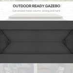 '-Outsunny 10' x 13' Patio Gazebo, Outdoor Gazebo Canopy Shelter with Netting, Vented Roof for Garden Dark Gray - Outdoor Style Company