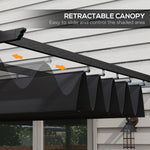 '-Outsunny 10' x 13' Retractable Pergola Canopy, Aluminum Pergola Sun Shade Shelter for Garden, Patio, Backyard, Deck, Gray - Outdoor Style Company