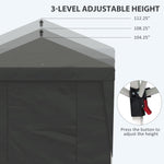 '-Outsunny 10' x 19.5' Pop Up Canopy Tent Height Adjustable Event Shelter w/ Sidewalls, Leg Weight Bags, Wheeled Carry Bag, Gray - Outdoor Style Company