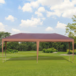 '-Outsunny 10' x 20' Outdoor Gazebo Pop Up Canopy Party Tent with Carrying Bag, Coffee - Outdoor Style Company