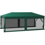 '-Outsunny 10' x 20' Party Tent, Outdoor Wedding Canopy & Gazebo Shade Shelter with 6 Removable Sidewalls for Event, BBQ, Green - Outdoor Style Company