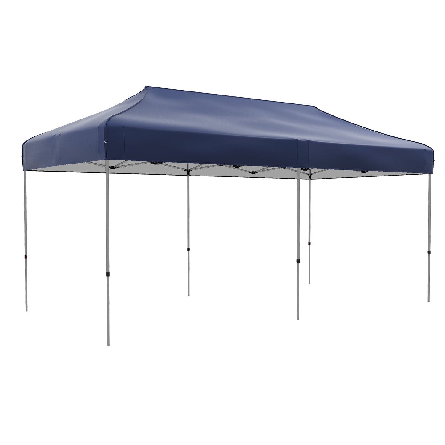 '-Outsunny 10' x 20' Pop Up Canopy Tent, Outdoor Easy up Tent with 3-Level Adjustable Height, Wheeled Carry Bag, Dark Blue - Outdoor Style Company