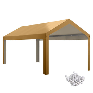 '-Outsunny 10 x 20ft Carport Roof, UV Resistant Canopy Replacement, Fits 84C-378V00 and 84C-206 Series, Beige - Outdoor Style Company