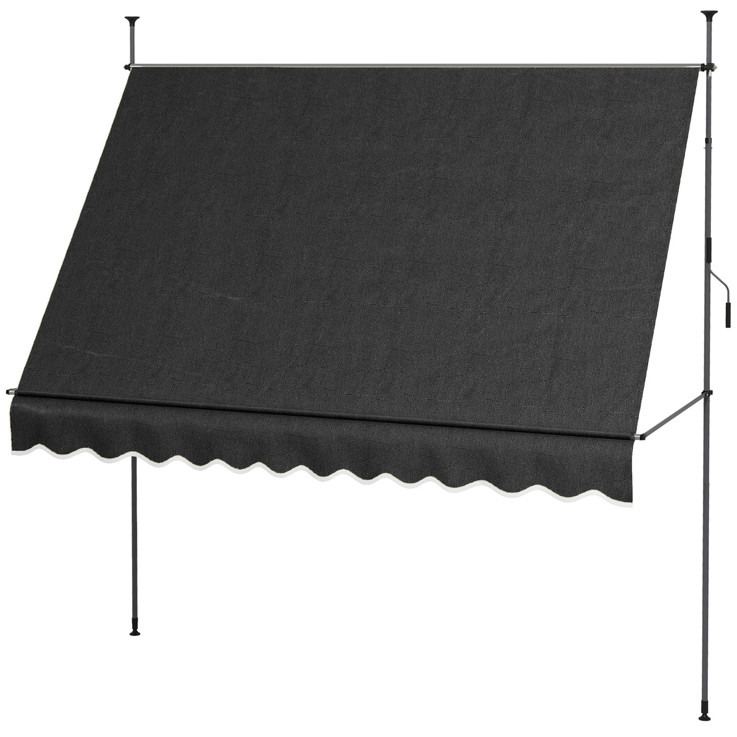 '-Outsunny 10' x 4' Manual Retractable Awning, Non-Screw Freestanding Patio Awning, UV Resistant, for Window or Door, Black - Outdoor Style Company