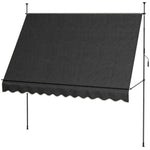 '-Outsunny 10' x 4' Manual Retractable Awning, Non-Screw Freestanding Patio Awning, UV Resistant, for Window or Door, Black - Outdoor Style Company