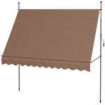 '-Outsunny 10' x 4' Manual Retractable Awning, Non-Screw Freestanding Patio Awning, UV Resistant, for Window or Door, Coffee - Outdoor Style Company