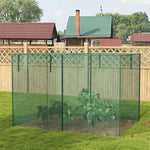 -Outsunny 10 x 6.5ft Crop Cages for Garden, Plant Protectors from Animals with Two Zippered Doors and Storage Bag, Green - Outdoor Style Company