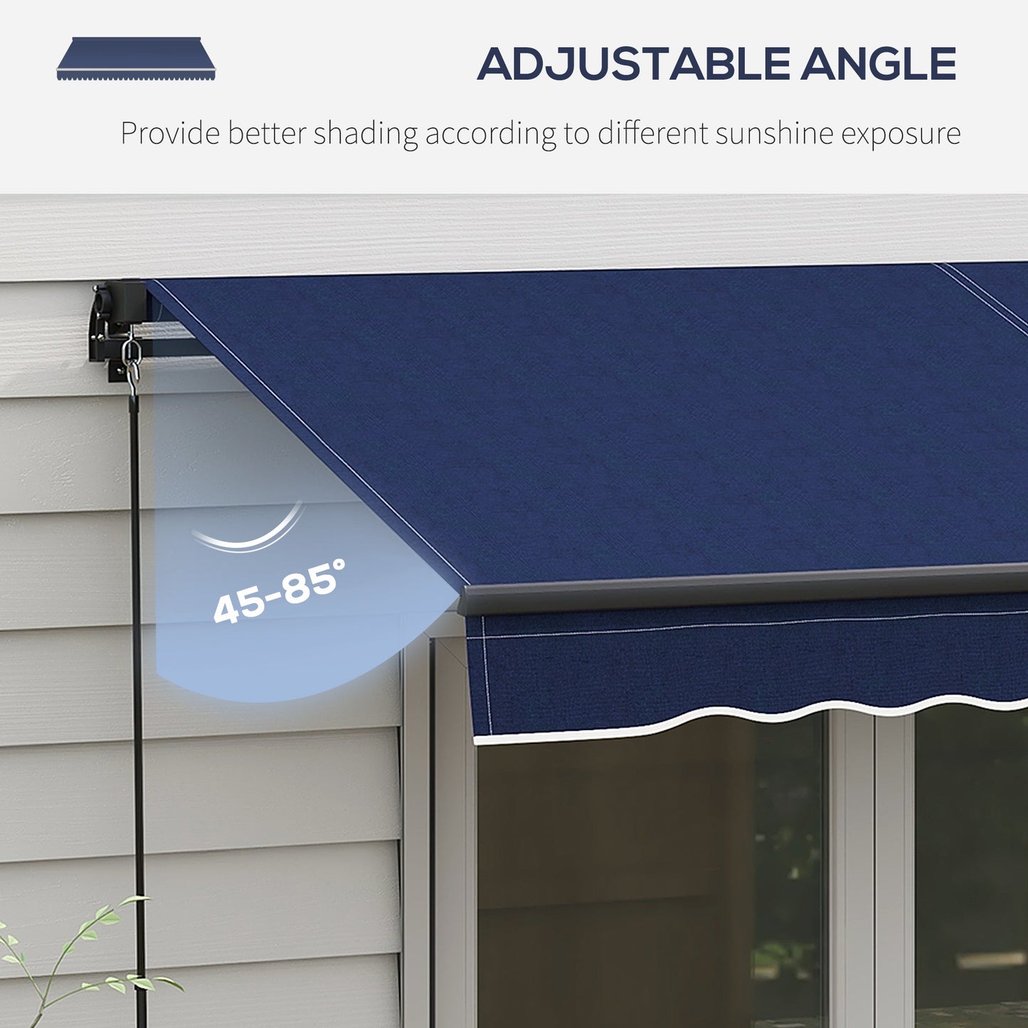 '-Outsunny 10' x 8' Retractable Awning, 280gsm UV Resistant Sunshade Shelter for Deck, Balcony, Yard, Blue - Outdoor Style Company