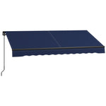 '-Outsunny 10' x 8' Retractable Awning, 280gsm UV Resistant Sunshade Shelter for Deck, Balcony, Yard, Blue - Outdoor Style Company