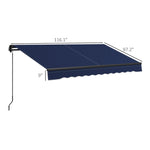 '-Outsunny 10' x 8' Retractable Awning, 280gsm UV Resistant Sunshade Shelter for Deck, Balcony, Yard, Blue - Outdoor Style Company