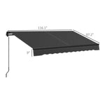 '-Outsunny 10' x 8' Retractable Awning, 280gsm UV Resistant Sunshade Shelter for Deck, Balcony, Yard, Dark Gray - Outdoor Style Company