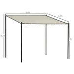 '-Outsunny 10' x 9.5' x 9.5' Outdoor Wall Gazebo Patio Canopy Gazebo Shelter Pergola Pavilion, Steel Frame, Polyester Canopy, Beige - Outdoor Style Company