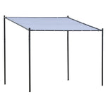 '-Outsunny 10' x 9.5' x 9.5' Outdoor Wall Gazebo Patio Canopy Gazebo Shelter Pergola Pavilion, Steel Frame, Polyester Canopy, Grey - Outdoor Style Company