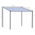 '-Outsunny 10' x 9.5' x 9.5' Outdoor Wall Gazebo Patio Canopy Gazebo Shelter Pergola Pavilion, Steel Frame, Polyester Canopy, Grey - Outdoor Style Company