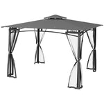 '-Outsunny 10'Â xÂ 12'Â Outdoor Gazebo withÂ Nettings, PatioÂ Gazebo Canopy forÂ Patio Garden BackyardÂ Deck, Dark Gray - Outdoor Style Company