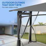 '-Outsunny 10'Â xÂ 12'Â Outdoor Gazebo withÂ Nettings, PatioÂ Gazebo Canopy forÂ Patio Garden BackyardÂ Deck, Dark Gray - Outdoor Style Company