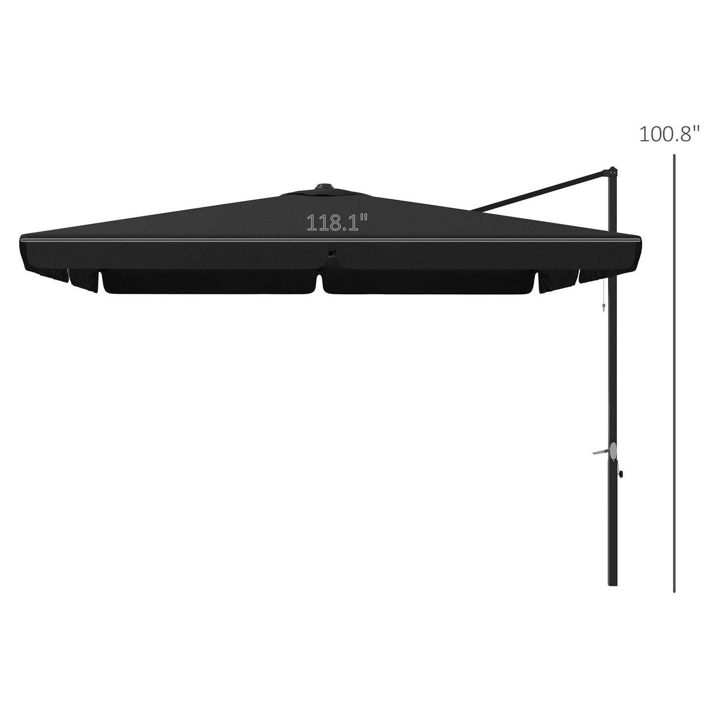 '-Outsunny 10FT Square Offset Umbrella with Tilt, Crank and Cross Base, Cantilever Patio Umbrella for Garden, Pool, Gray - Outdoor Style Company