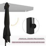 '-Outsunny 10FT Square Offset Umbrella with Tilt, Crank and Cross Base, Cantilever Patio Umbrella for Garden, Pool, Gray - Outdoor Style Company