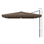 '-Outsunny 10FT Square Offset Umbrella with Tilt, Crank and Cross Base, Cantilever Patio Umbrella for Garden, Pool, Tan - Outdoor Style Company