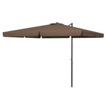 '-Outsunny 10FT Square Offset Umbrella with Tilt, Crank and Cross Base, Cantilever Patio Umbrella for Garden, Pool, Tan - Outdoor Style Company