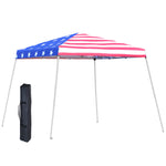 '-Outsunny 10'x 10' Outdoor Easy Pop Up Canopy Event Tent with Slanted Legs for Weddings & Parties - American Flag - Outdoor Style Company