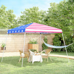 '-Outsunny 10'x 10' Outdoor Easy Pop Up Canopy Event Tent with Slanted Legs for Weddings & Parties - American Flag - Outdoor Style Company