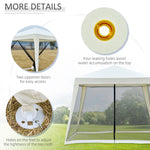 '-Outsunny 10'x10' Outdoor Party Tent Canopy with Mesh Sidewalls, Patio Gazebo Sun Shade Screen Shelter, Beige - Outdoor Style Company