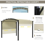 '-Outsunny 11' x 11' Outdoor Retractable Pergola Canopy for Backyard, Beige - Outdoor Style Company