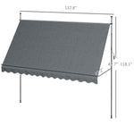 '-Outsunny 11.5' x 4' Manual Retractable Awning, Non-Screw Freestanding Patio Awning, UV Resistant, for Window or Door, Dark Gray - Outdoor Style Company