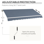 '-Outsunny 12' x 10' Manual Retractable Awning Outdoor Sunshade Shelter with Adjustable & Versatile Design - Outdoor Style Company