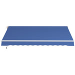 '-Outsunny 12' x 10' Manual Retractable Awning, Sunshade Canopy, Outdoor Sunshade Shelter with Adjustable & Versatile Design, Dark Blue - Outdoor Style Company