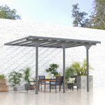 '-Outsunny 12' x 10' Outdoor Patio Pergola Gazebo with Adjustable Posts and Height, UV-Fighting Panels, Aluminum Frame, Gray - Outdoor Style Company