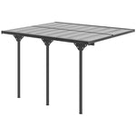 '-Outsunny 12' x 10' Outdoor Patio Pergola Gazebo with Adjustable Posts and Height, UV-Fighting Panels, Aluminum Frame, Gray - Outdoor Style Company