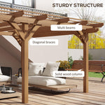 '-Outsunny 12' x 16' Outdoor Pergola Grape Trellis, Wood Gazebo with Stable Structure for Garden, Patio, Backyard, Deck - Outdoor Style Company