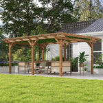 '-Outsunny 12' x 16' Outdoor Pergola Grape Trellis, Wood Gazebo with Stable Structure for Garden, Patio, Backyard, Deck - Outdoor Style Company