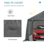 '-Outsunny 12' x 20' Heavy Duty Caport Garage, Canopy Tent for Cars with Zippered Doors, Waterproof Cover and Drainage Holes, Gray - Outdoor Style Company