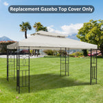 '-Outsunny 13' x 10' Gazebo Replacement Canopy, 2-Tier Top UV Cover Pavilion Garden Patio Outdoor, Cream White (Top Only) - Outdoor Style Company