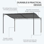 '-Outsunny 13' x 10' Outdoor Pergola Gazebo, Steel Patio Canopy with Weather-Resistant Fabric and Drainage Holes, Gray - Outdoor Style Company