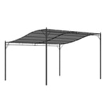 '-Outsunny 13' x 10' Outdoor Pergola Gazebo, Steel Patio Canopy with Weather-Resistant Fabric and Drainage Holes, Gray - Outdoor Style Company