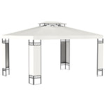 -Outsunny 13' x 10' Patio Gazebo Outdoor Canopy Shelter with Double Vented Roof, Steel Frame for Lawn Backyard and Deck, Cream White - Outdoor Style Company