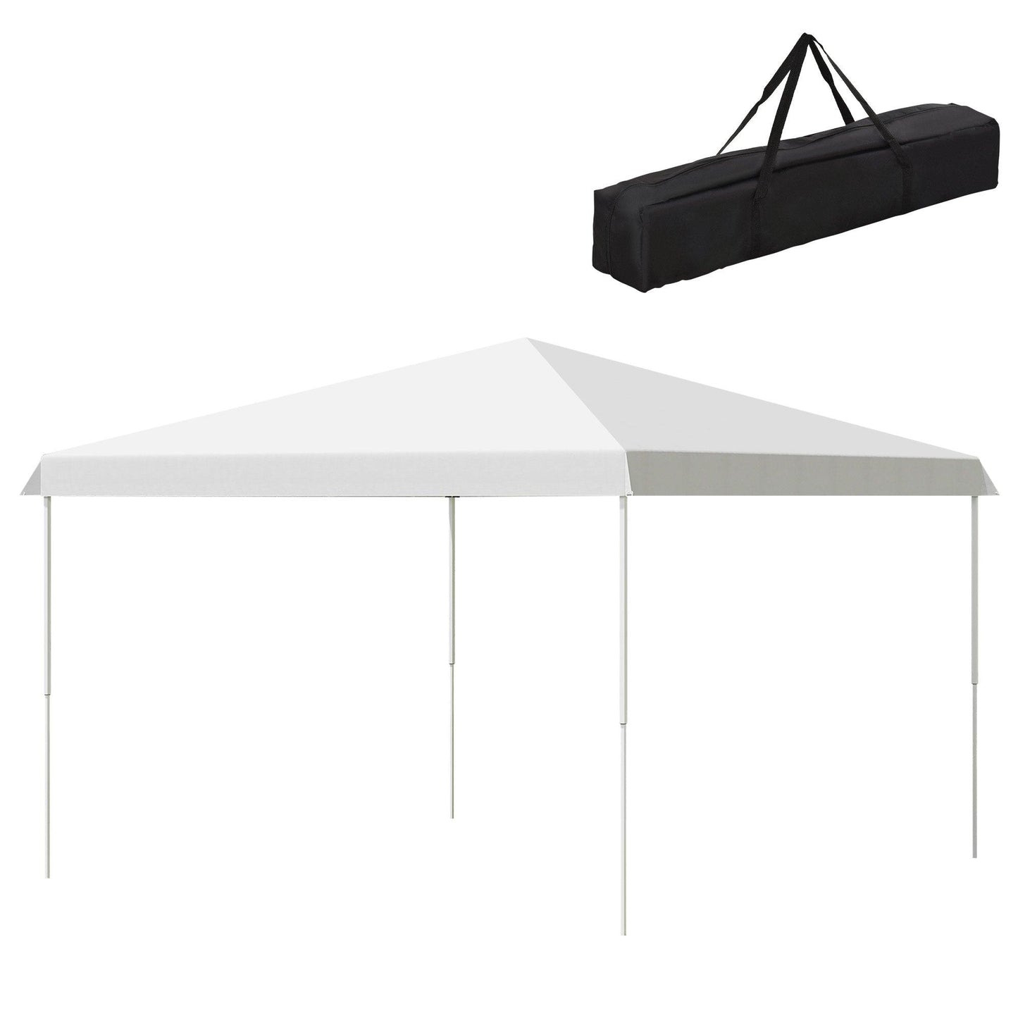 '-Outsunny 13' x 13' Pop Up Canopy Party Tent Folding Instant Sun Shade with Adjustable Height, Carry Bag for Patio, Camping, Party, White - Outdoor Style Company